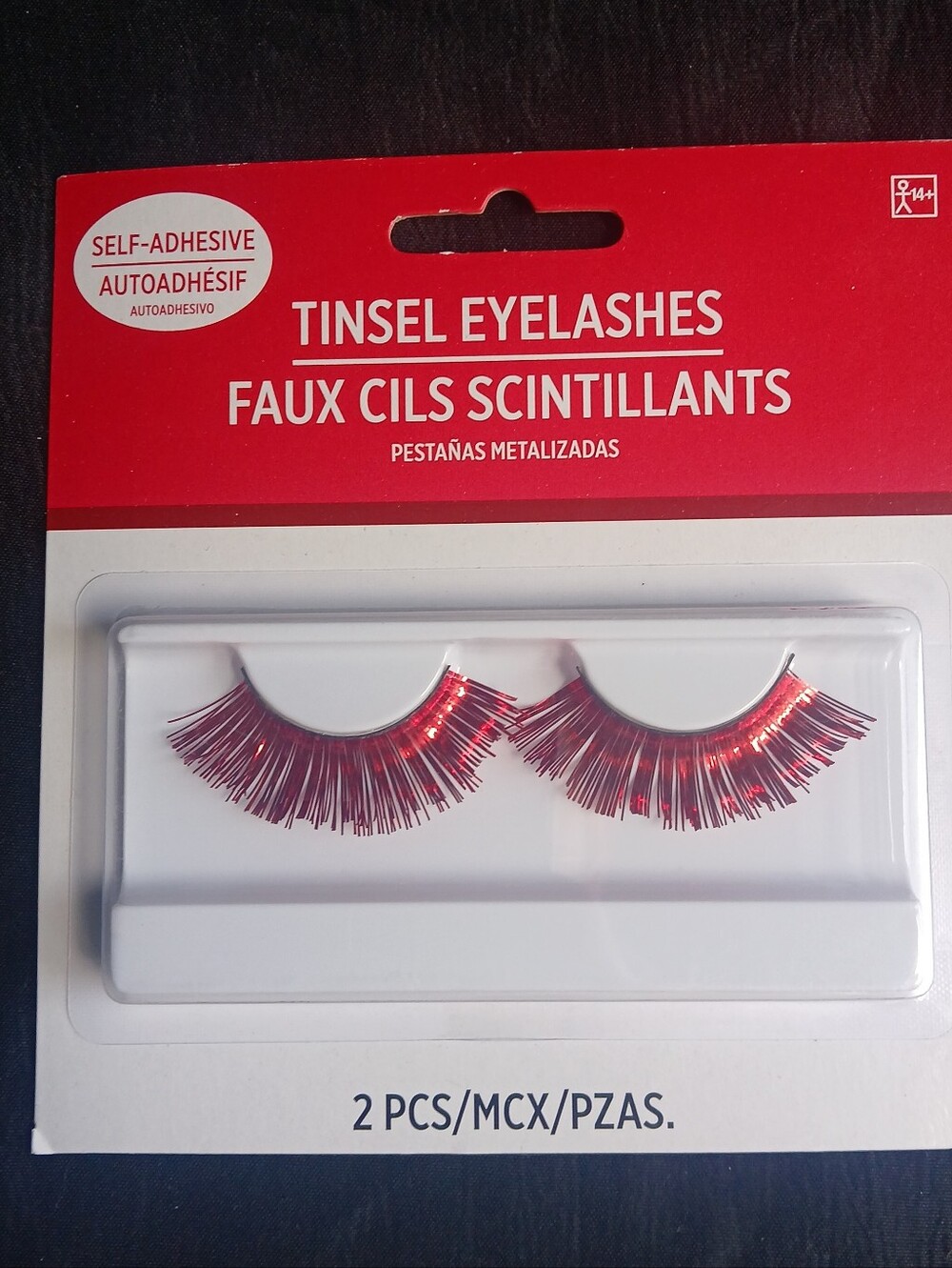 Amscan Red Tinsel Self-Adhesive Eyelashes - 2 Pack